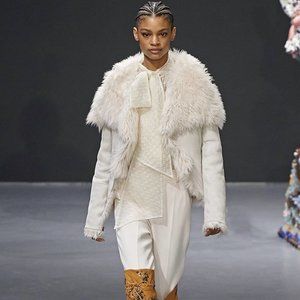 Tory‎ Burch Shearling Ivory White Lambskin Winter Runway Jacket Coat Jacket